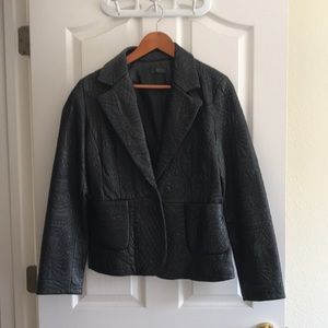 Black 100% leather jacket with embroidery